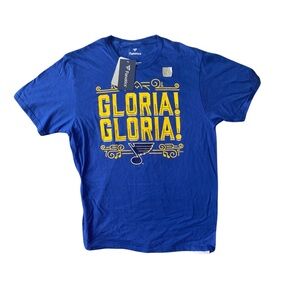St. Louis Blues Gloria Gloria T-Shirt Fanatics Men’s Medium M Blue NWT NHL